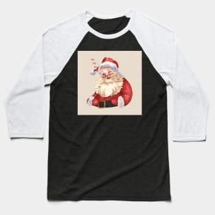 Retro Vintage Pink Santa Clause Baseball T-Shirt